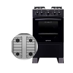 FogÆo 4 BOCAS Preto Mesa Inox Atlas Coliseum Plus