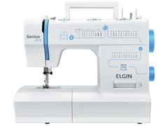 Máquina de Costura ELGIN Genius Plus JX-4035 Velocidade 700 RPM 31 Pontos - Branca / Azul