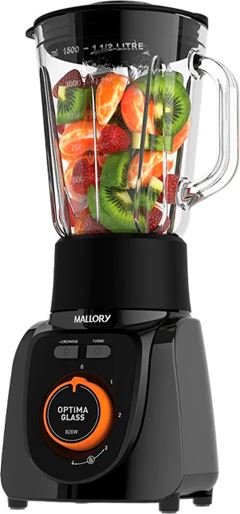 Liquidificador Mallory OPTIMA GLASS 18 Litros TURBO + CREMOSO 4 Veloc 900W Aut. limpeza