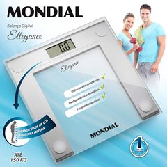 Balança Digital Ellegance Mondial Prata 6V Bateria - BL-03