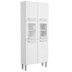 Paneleiro Duplo Evidence Aço com Vidro 6 Portas 7039 Branco - Bertolini