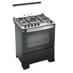 Fogão mueller 5 bocas Decorato G3 preto fosco tripla chama Acend. Automático