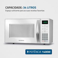 Microondas Mondial 34L Branco 1400w 5617-01 MO-02-34