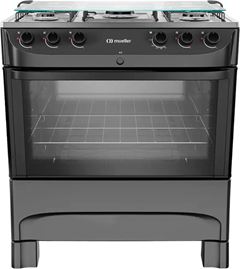 Fogão Mueller 5 bocas Preto Fosco com acendimento automático MFI5BB