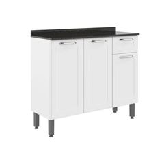 Balcão Aço Bertolini Dona Maria 03 Portas 01 Gaveta Branco 617376046 Cor: Branco