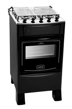 Fogão Realce Iris Plus 4 Bocas Cor: Preto Mesa Inox Acendimento: Automático