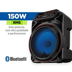 Caixa de Som Mondial Connect Partyplus 150W Bluetooth Bivolt Preto CM-150 C/ Bateria Interna