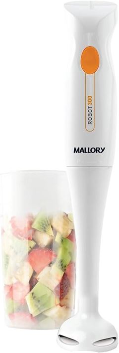 Mixer Mallory Robot 200W LÂMINAS EM AÇO INOXIDÁVEL COMPRIMENTO DO CABO DE 1M