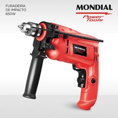 Furadeira Mondial NFFI-07 Veloc. variável e revers 2.200 à 2.800 RPM c/ 650W potência
