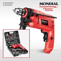 Furadeira Mondial NFFI-07M Acompanha Maleta com 11 Acessórios e tem 650W potênc.