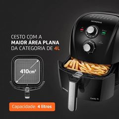 Fritadeira Sem àleo Air Fryer 4L Mondial Preto/Prata 1500W  - AFN-40-BFS