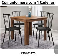 Conjunto de Mesa Torres 4 Cadeiras FRE TX NAP PTO PTO (1555+0154(4)