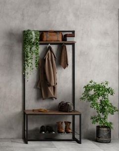 Cabideiro Hall de Entrada o Tubos Pretos Carraro Dimenções: A:170cm L: 805cm P: 37cm