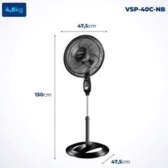 Ventilador de Coluna 40cm SuperPower Mondial COL AJUST: 119 a 150 metros VSP-40C-NB