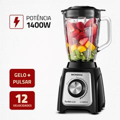 Liquidificador Mondial Turbo Glass 2.2L Jarra de VD L-1400-GL 4678 60HZ/127V