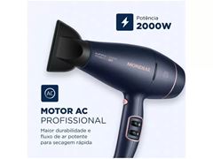 Secador de Cabelo Mondial Infrared Rosé e Azul - 2000W 2 Velocidades SCP-01-IR