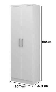 Armário Multiuso Carraro 2 Port Branco MDP Branco Alt:182cm L:607cm P:378cm