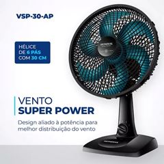 Ventilador de Mesa Mondial 30cm 6 Pás Super Power VSP-30-AP 3031 127V/60HZ