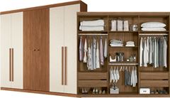 Guarda-roupa Buriti 6 Portas Jatobá/Areia: 162343 Alt:219 cm L:232 cm P:463 cm