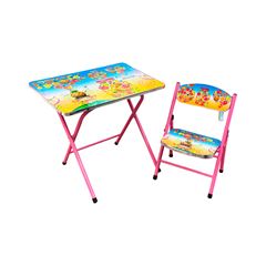 Mesa Cadeira Armação de Aço tampão 60x40cm Rosa