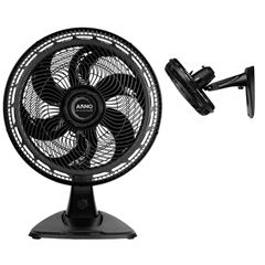 Ventilador Arno 2 em 1 X-Treme 6 VE60 140W - Preto - 110 Volts 3 velocidades 6 pás / 40cm