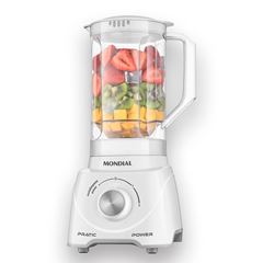 Liquidificador Pratic Power Mondial Bco Capac. Útil de 16 litros 2 Vel. + Pulsar 550W L-97-W