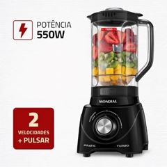 Liquidificador Pratic Power Mondial Pto Capac. Útil de 16 litros 2 Vel. + Pulsar 550W L-98-B