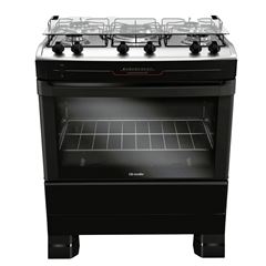 Fogão muller 5 bocas MFI5BF Acend. Automático Tripla Chama preto fosco