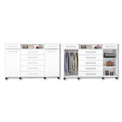 Cômoda London 7 gavetas 2 portas MDP cor Branco 112m(A) x 170m (L) x 45cm