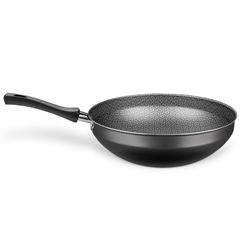 Frigideira Flora Wok Nø24 / 28L de Aluminio c/ Antiaderente Grafite - MTA