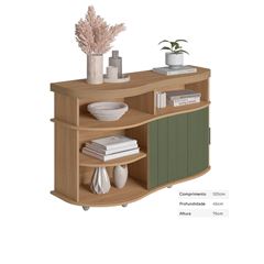 BUFFET ARTELY MAGNUM COR CARVALHO  MENTA OU OFF WHITE 004737